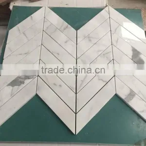 Competitive Prices Bianco Carrara White Marble Mosaic for Bathroom Tile and Wall Tile thumbnail-1