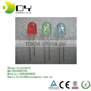 F5 Straw Hat LED Diodes Utra Bright 4.8mm Short Lead Red Green Blue Yellow Orange Pink Purple White Warm White thumbnail-1