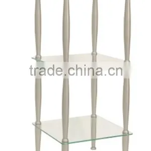 Free Standing Modern Styls Bathroom 3-tier Glass Shelves Bath Etagere thumbnail-1