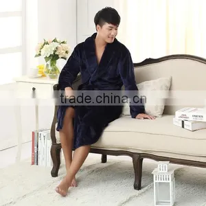 Bath Robe Female Night Gown Men Spa Flannel Bathrobe Unisex Pajamas Thick Long Sleeve Nightgown Sleepwear Kimono Womens Gowns thumbnail-5
