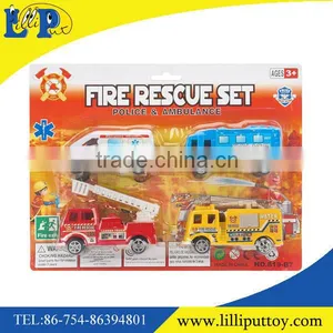 Pull Back 4pcs Fire Engineering Car Toy thumbnail-1