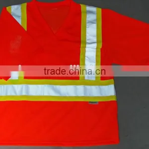 Hot Selling 2016 Safety Reflective Shirt Breathable Working Cloth Mesh Fabric SAFETY T-shirt With POcket thumbnail-3