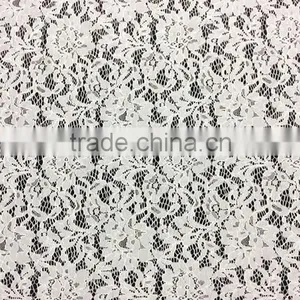 High Quality Nylon/Cotton White Eyelash Lace Knitted Fabric T8061 thumbnail-2