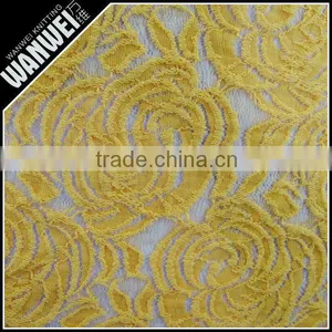 Light Orange Voile Pressure Yarn Discount Promotion Antigue Fabric for Wedding Dress Hollow Worsted Nylon Spandex Cotton Lace thumbnail-1