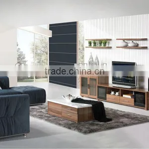 Modern Glossy Wooden TV Cabinet Set thumbnail-1