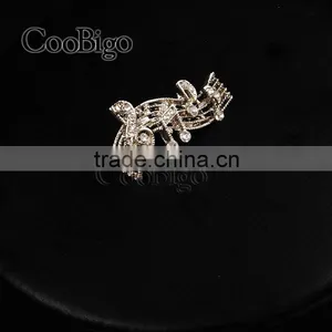 Fashion Jewelry Charming Rhinestone Musical Note Cuff-Link Silver Unisex Party Wedding Gift Promotion Apparel Accessories thumbnail-3