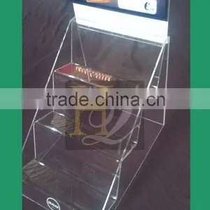 Custom 3 Tier Acrylic Makeup Display Stand/3 Step Cosmetic Display Rack Quality Choice thumbnail-5