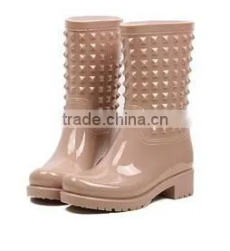 Fashionable Ladies Plastic Rain Boots New Arrival Item MD-007 thumbnail-1