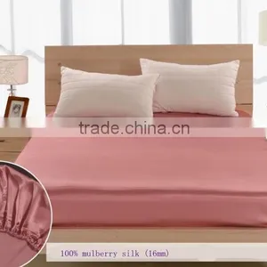 Luxury Solid Color 100% Silk Bed Fitted Sheet, Can Customized thumbnail-4