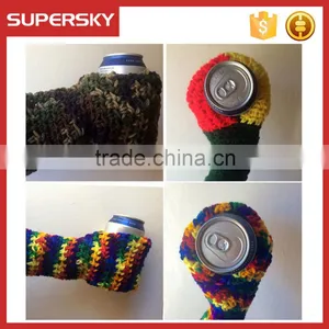 A-703 Hand Knitted Drink Mittens Crochet Beer Mitten Cosy Crochet Bottle Hand Holder thumbnail-3