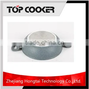 Forged Aluminum Chinese Marble Coating Wok Pan With Lid thumbnail-3