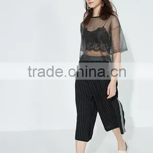 Sexy Slim Fit Strapless Tank Tops Lace Short Shirts for Women thumbnail-3