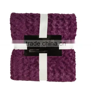 100% Polyester Soft Purple Cheap pv Fleece Gifts Promotional Blanket thumbnail-4