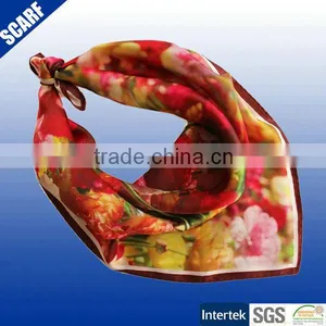 Multifunction Printed Silk Foulard Spring Bandana for Women thumbnail-1