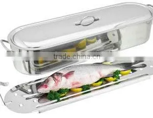 Stainless Steel Fish Poacher With Rack thumbnail-1