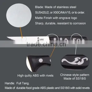 High Quality Stainless Steel Steak Knife With ABS Plastics Handle thumbnail-2