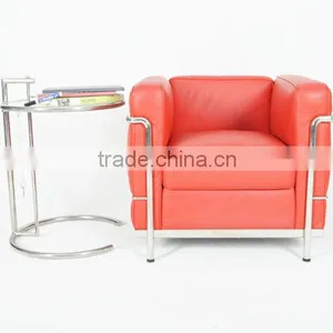 Modern Small Round Glass Table Eileen Gray Adjustable Glass Table thumbnail-6