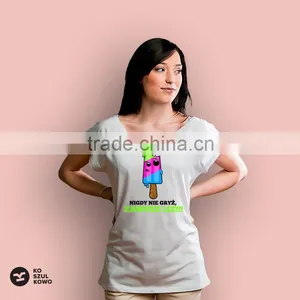 2016 Female Lady Printed Custom Design Women T-shirt Printing Logo DTG OEM Service Screenprint Transfer thumbnail-1