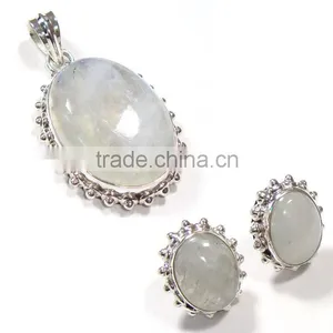 Rainbow Moonstone Jewelry 925 Sterling Silver Jewelry Wholesale Jewelry Sets Silver Jewelry for Girls thumbnail-1