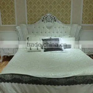Antique Solid Wood Carved Design Furniture Bedroom Bed Bedside Table Wardrobe Dressing Table Bench Commode thumbnail-2