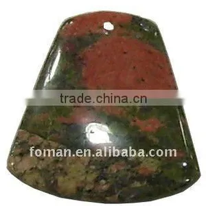 50x40x30mm Trapezoid Unakite Fashion Gemstone Pendant thumbnail-1
