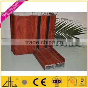 Wow!! 6063 T5 Aluminium Sliding Railing for Wardrobe, Wood Color Aluminium Profiles for Ceilings, Aluminum Wood Grain Door Frame thumbnail-4