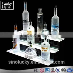 Bar Shelf 3 Tiers Liquor Bottle Display Shelf Bottle Glorifiers Led Light Base thumbnail-1