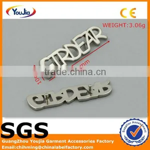 Silver Color Metal Letters Logo Label Tags for Scarf thumbnail-1