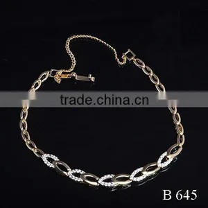 18k Gold Plated Brass Zircon Link Bracelet thumbnail-3