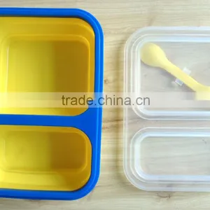 Collapsible Lunch Container With Spoon Silicone Container Bulk thumbnail-4