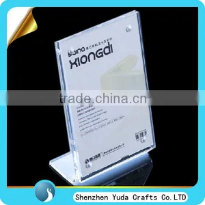 Cheap Custom Unique Slant L Shape Acrylic Sign Holder Desk Label Magnetic Label Holders for Office thumbnail-1