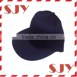 2 Sizes Navy Blue Fitted Flat Brim Baseball Hat thumbnail-2