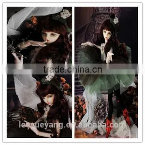 New Arrival Heat Resistant Dark Brown Deep Wavy 1/4 BJD Doll Wig thumbnail-1