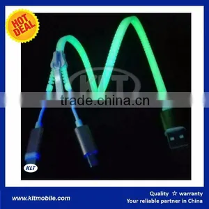 Fashion Design High Quality Lighting Zippper 2 in 1 Usb Cable IPH5/6 & MICRO USB thumbnail-1