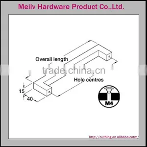 Kitchen Stainless Steel Square Pull Handles thumbnail-1