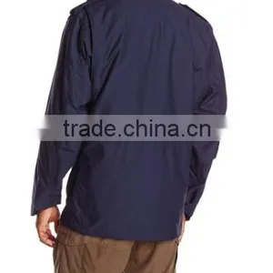 Custom Made 50% Cotton 50% Nylon Plain Italy M65 Men Navy Blue Hoodie Fieded Jacket thumbnail-3