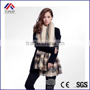 2016 New Design Vintage Women Scarf Winter Stripe Knitted Shawls and Scarves thumbnail-1