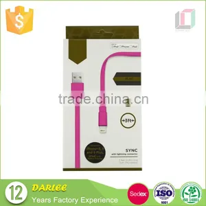 Print Your Logo Foldable Recyclable 300g White Art Paper Cable Packaging thumbnail-5
