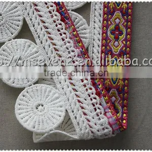Hot Selling Fringed Polyester Jacquard Tape, Jacquard Tape Trim With Round Tassel for Garment thumbnail-4