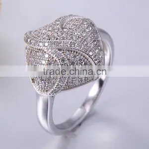 925 Italian Silver Ring 925 Silver Diamond Ring thumbnail-1