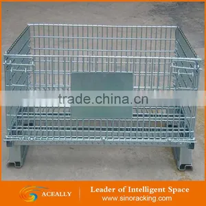Aceally Foldable Wire Mesh Pallet Box/demountable Steel Storage Cage for Sale thumbnail-2