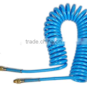 BLue Polyurethane Spiral Tube, PU Coil Hose With Brass Ends&Tail(6.5*10mm*6m),Pneumatic Fitting thumbnail-2