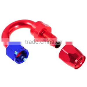 Red Blue AN8 AN-8 8 AN 180 Degree Push Lock Swivel Fuel Hose End Fitting Adaptor thumbnail-1