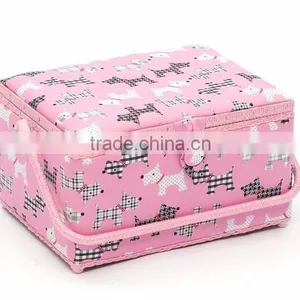 Dog Print Wooden Sewing Kit Box w/ Accessories thumbnail-1