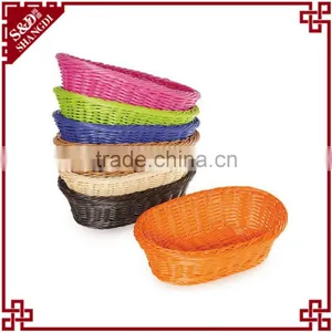 S&D Cheap Plastic Rattan BIG Round Bread Basket Storage Fruit Tray thumbnail-2
