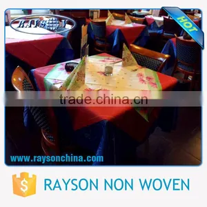 Made in China Factory Cheap Price Custom Square Printed Nonwoven Fabric Restaurant Table Cloth thumbnail-3