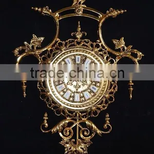 Antique Carved Ornate Gold Gilt Rococo Style Wall Pendulum Clock thumbnail-1