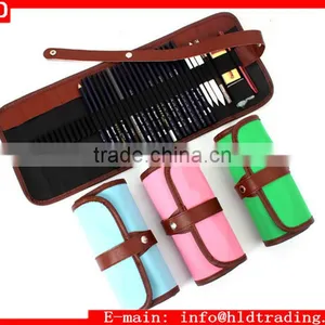 Factory Wholesale Drawing Sketching 36 Pieces Canvas Roll Up Pencil Case thumbnail-1