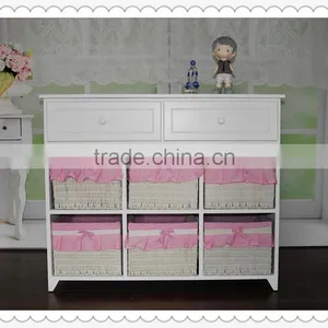 Handmade White Solid Living Room Cabinet With Drawers thumbnail-5