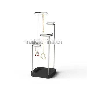 Metal Jewelry Holder, Jewelry Stand For Earrings,Necklaces, Bracelets With Cement Base thumbnail-1